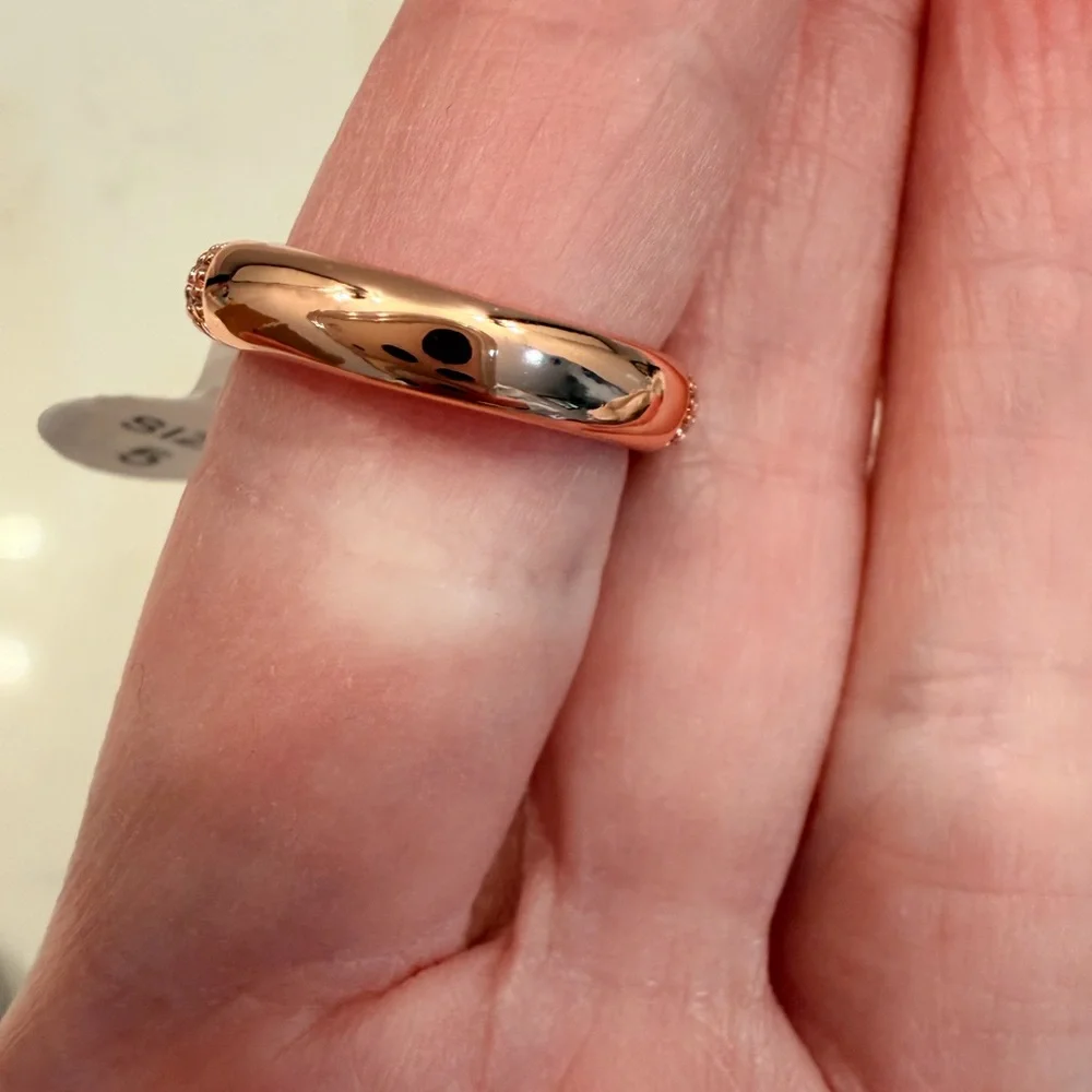 BP black Onyx rose gold Elegant  Women's Ring - Picture 3 of 4